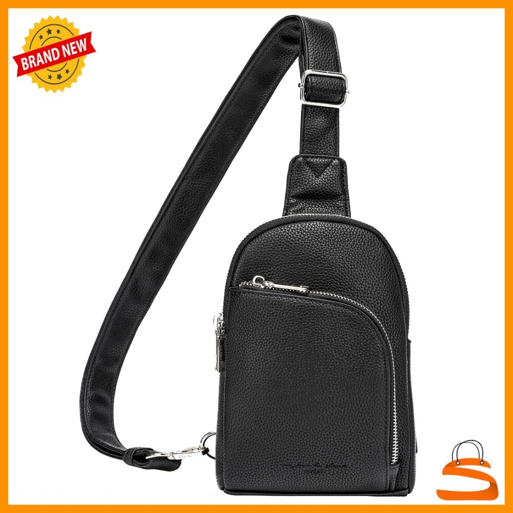 RFID Blocking Sling Bag, Anti Theft Crossbody, Vegan Leather Travel Purse